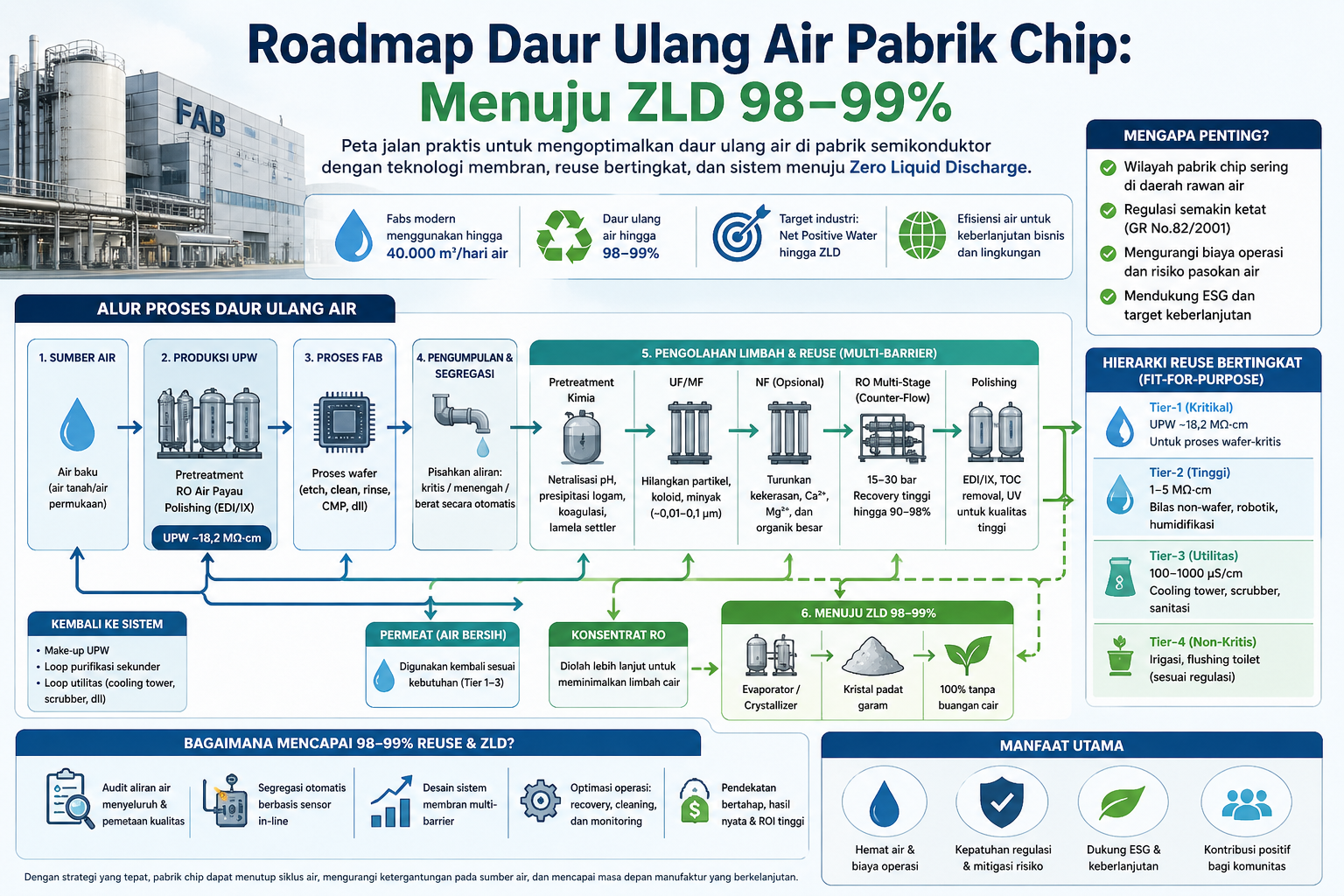 Roadmap Daur Ulang Air Pabrik Chip: Menuju ZLD 98–99%