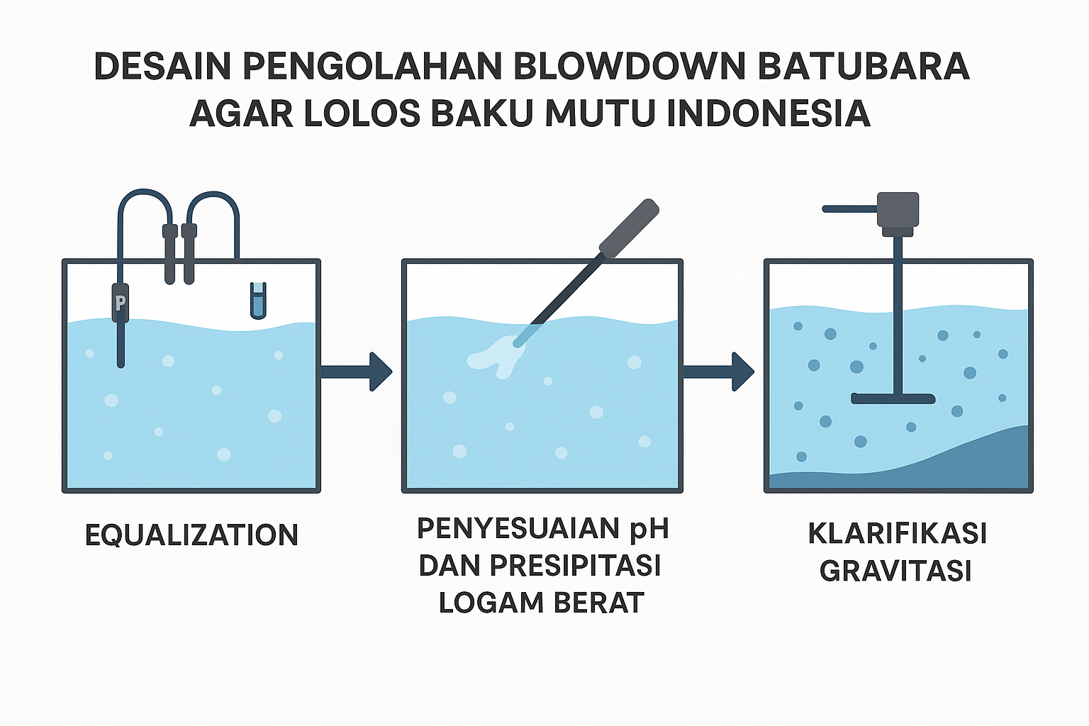 Desain Pengolahan Blowdown Batubara agar Lolos Baku Mutu Indonesia