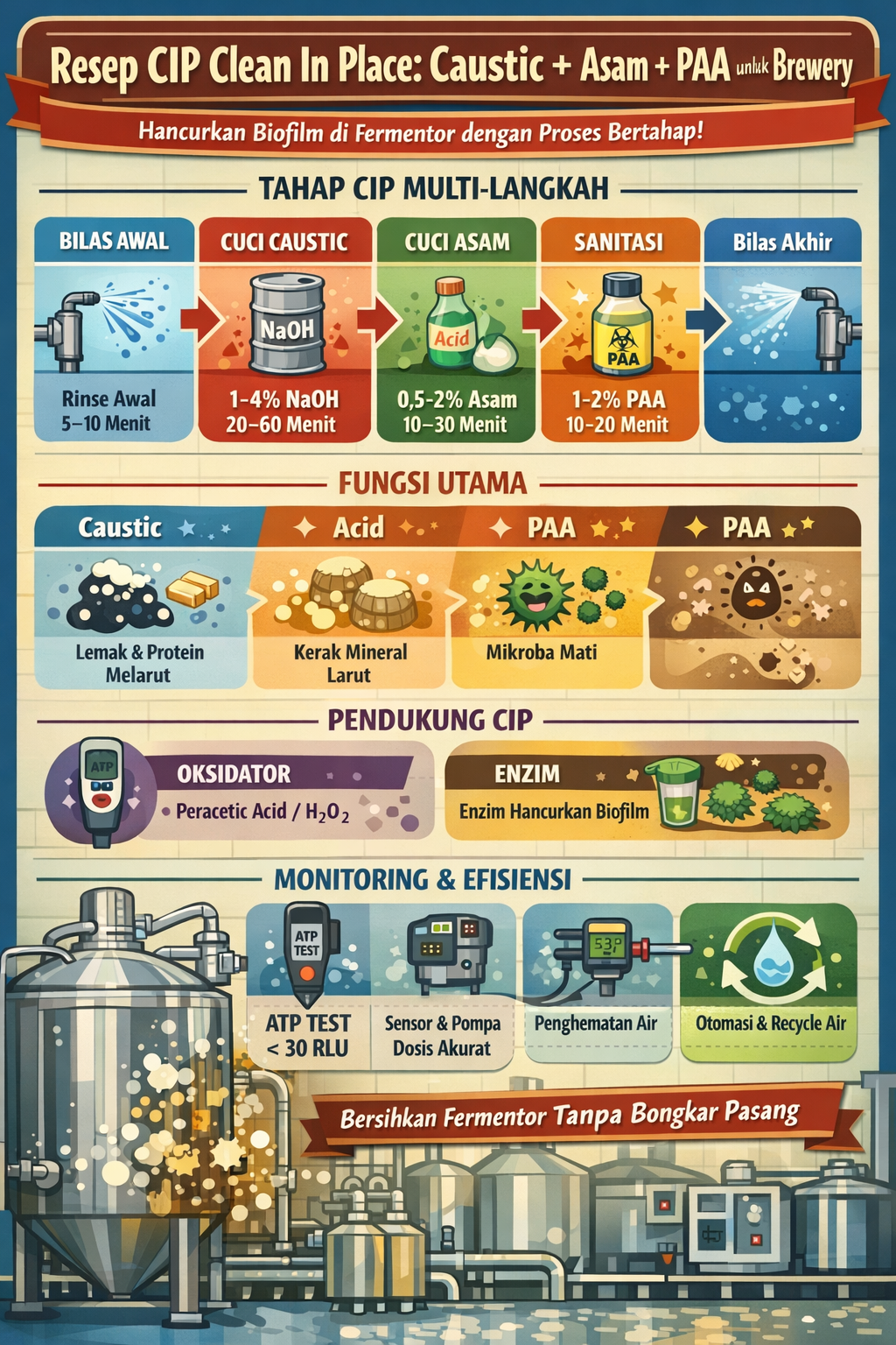ChatGPT Image Jan 14, 2026, 11_35_33 AMResep CIP Clean In Place: Caustic + Asam + PAA untuk Brewery