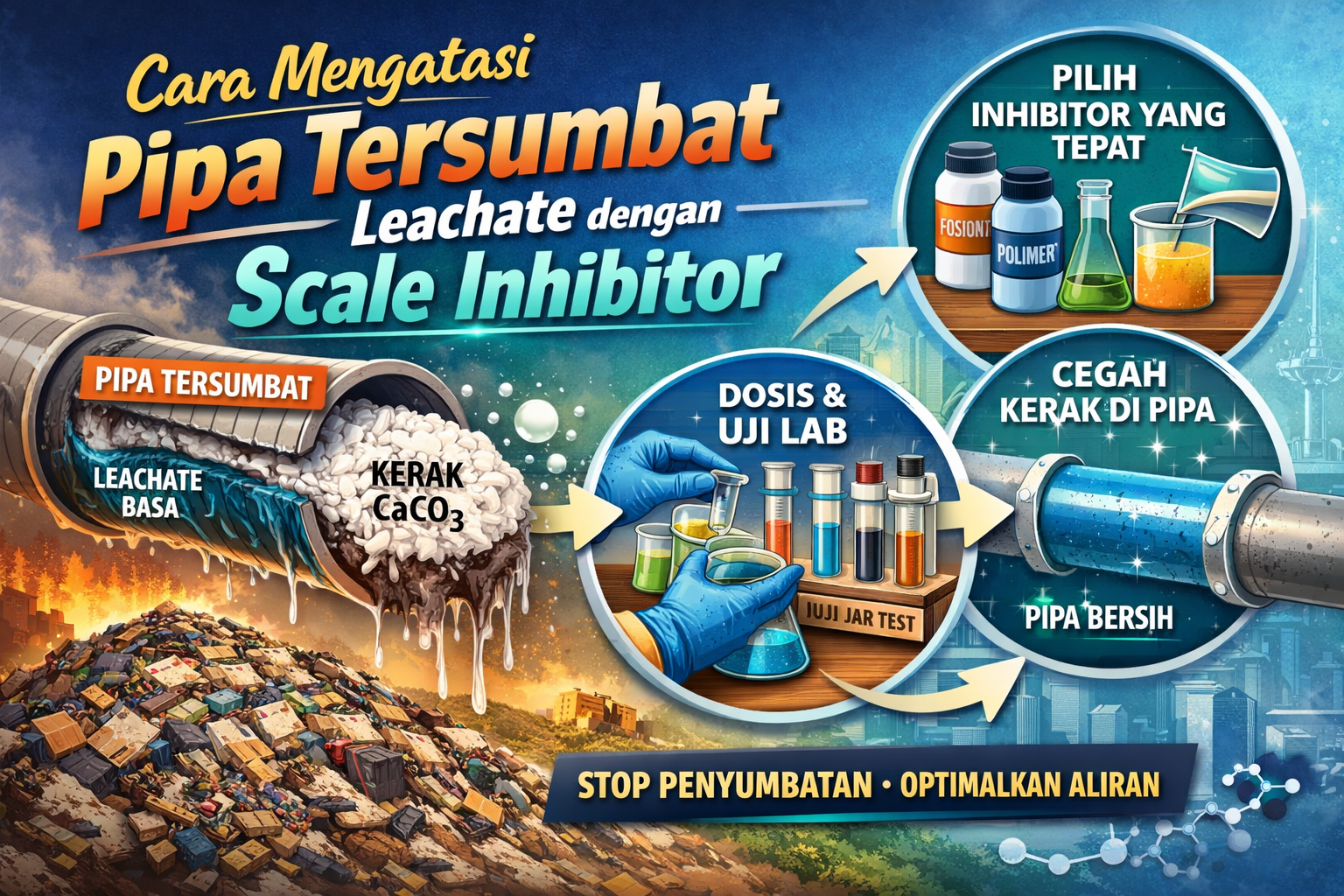 Cara Mengatasi Pipa Tersumbat Leachate dengan Scale Inhibitor