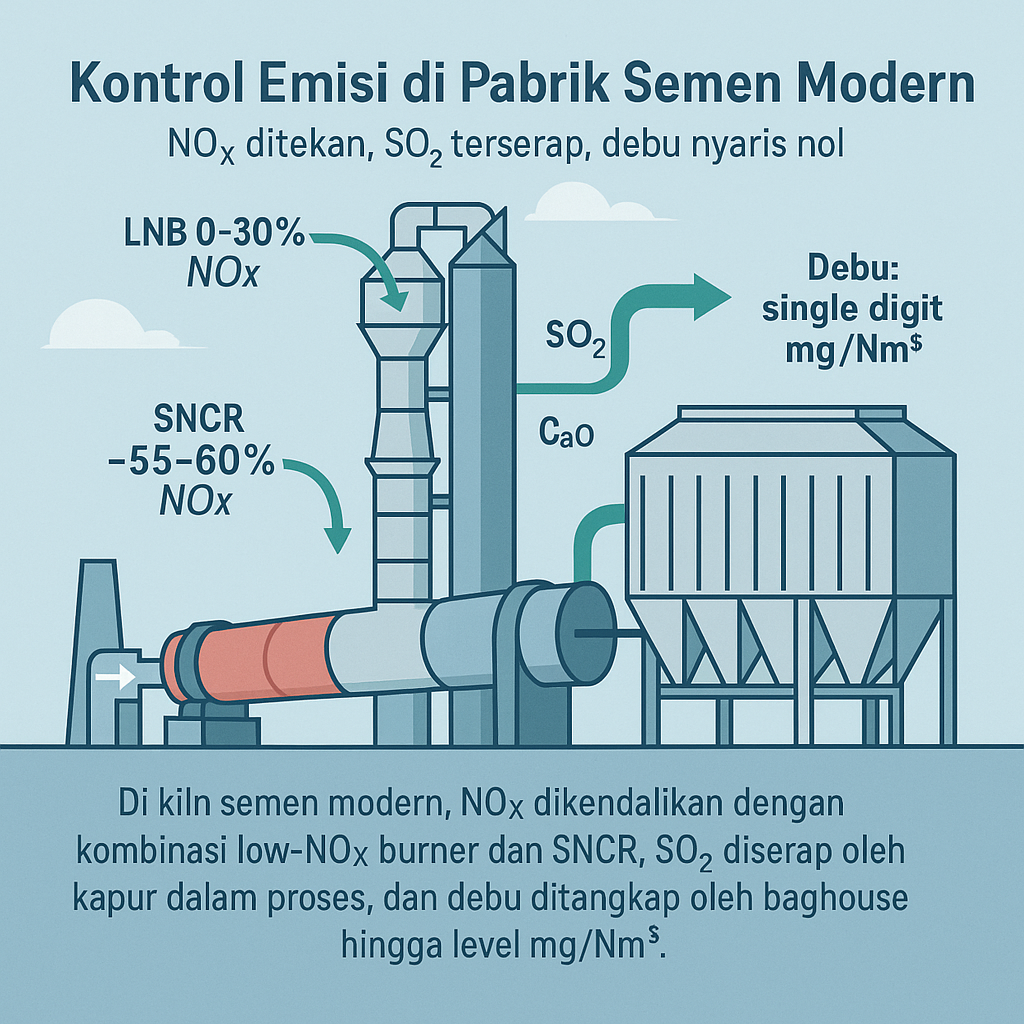 Low-NOx burner vs SNCR: Duel Kendali Emisi di Kiln Semen