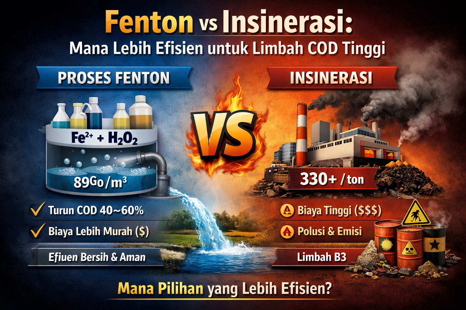Fenton vs insinerasi untuk limbah COD