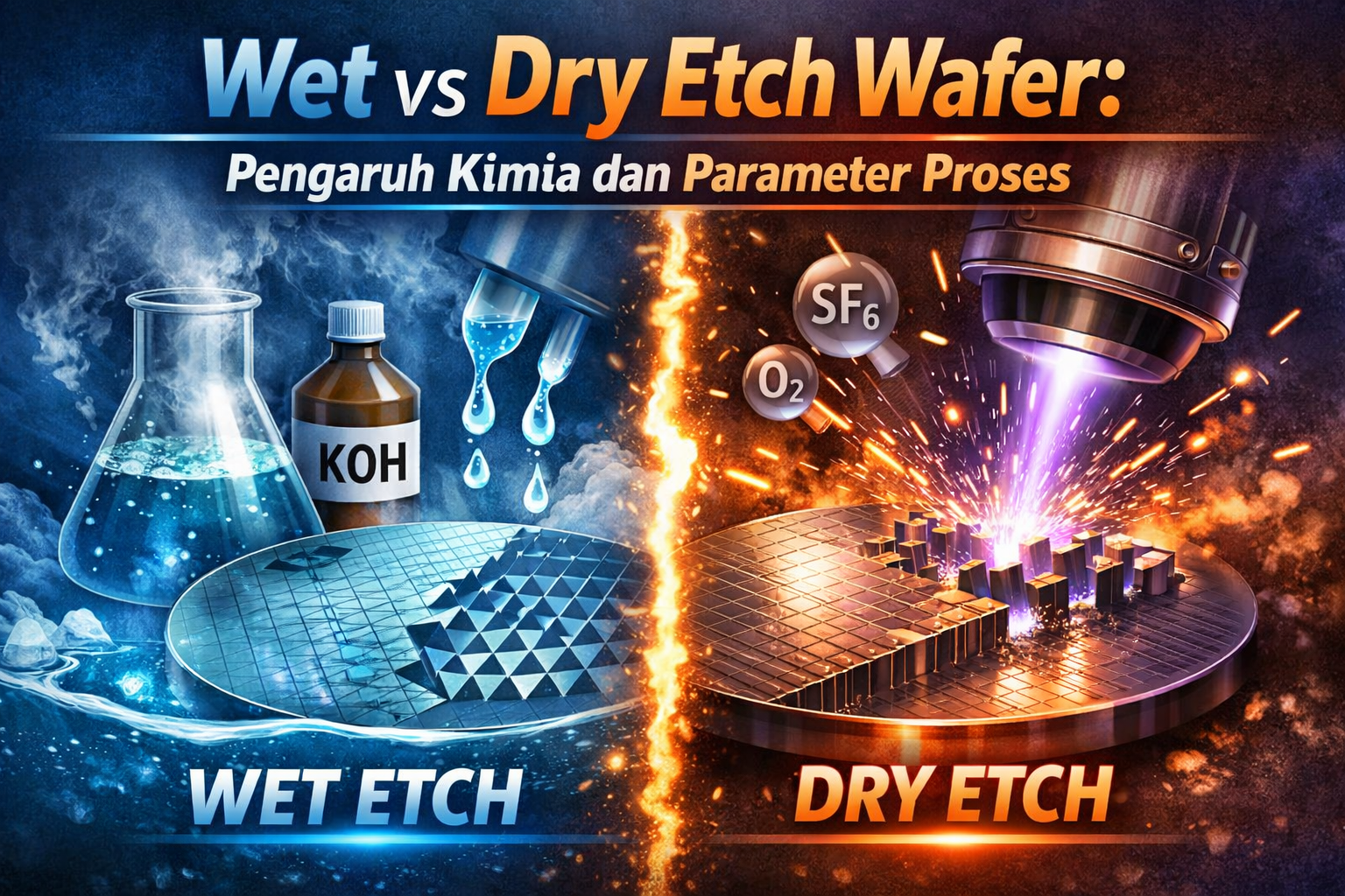 Wet etch vs dry etch techniques